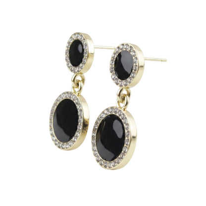 Midnight Elegance Black Stone Drop Earrings