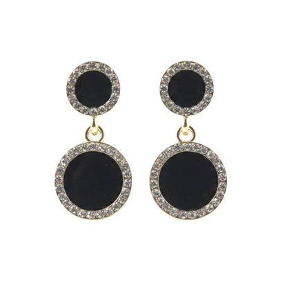 Midnight Elegance Black Stone Drop Earrings
